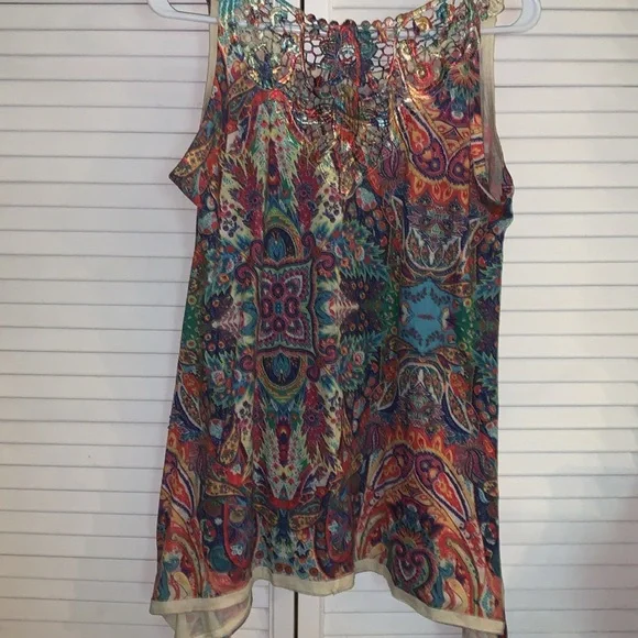 Seventh avenue vintage Paisley tunic Tank Top - Picture 5 of 8